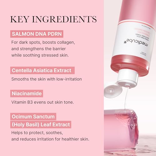 medicube PDRN Pink Trio Set: Salmon DNA PDRN Pink Peptide Serum and CICA Soothing Toner and PDRN collagen jelly gel mask (4ea)