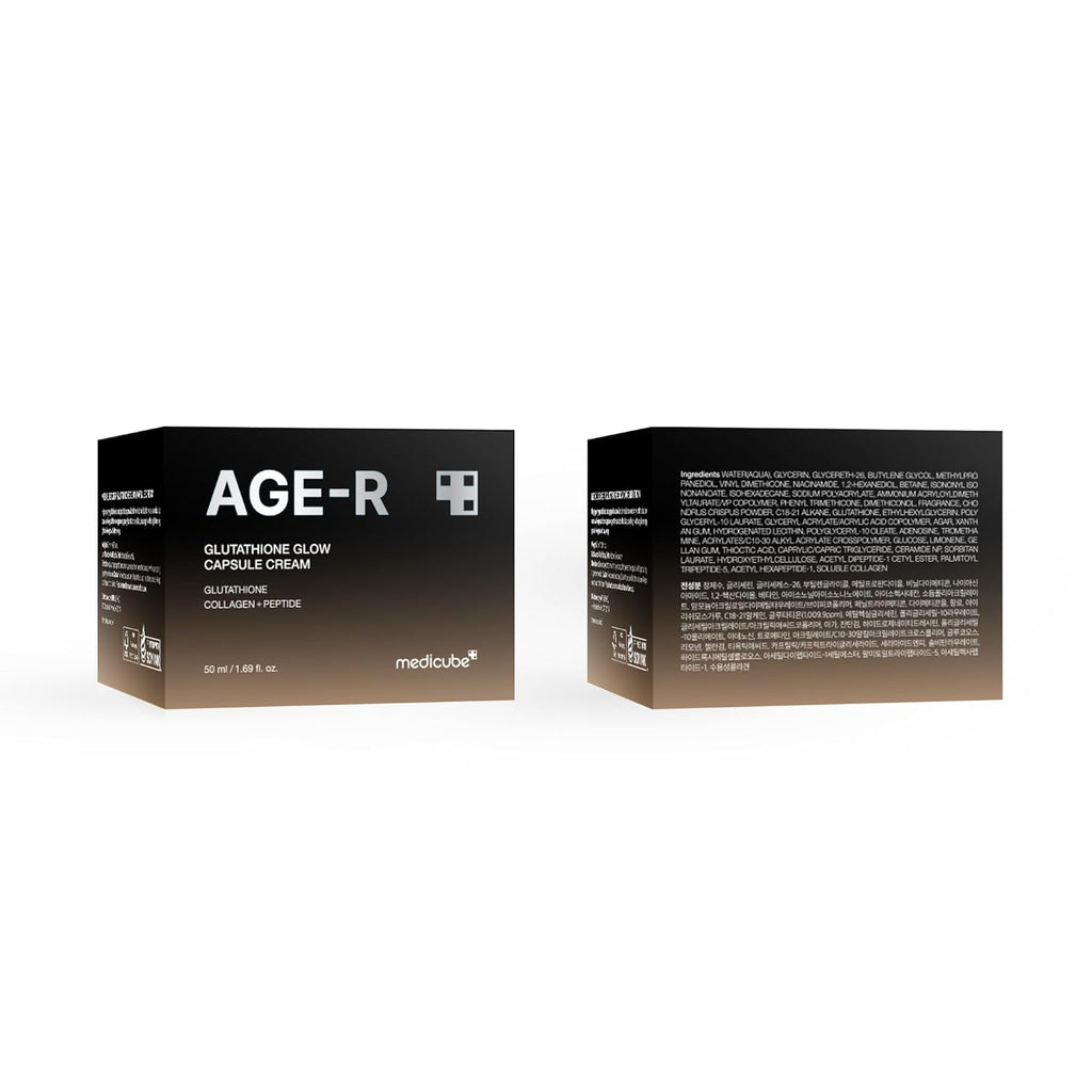 medicube AGE-R Glutathione Glow Capsule Facial Cream - Instant Lifting Moisturizer - Collagen Peptide For Hydrating Glow - Improve Blemishes, Uneven Skin Tone - Korean Skin Care 1.69 fl.oz