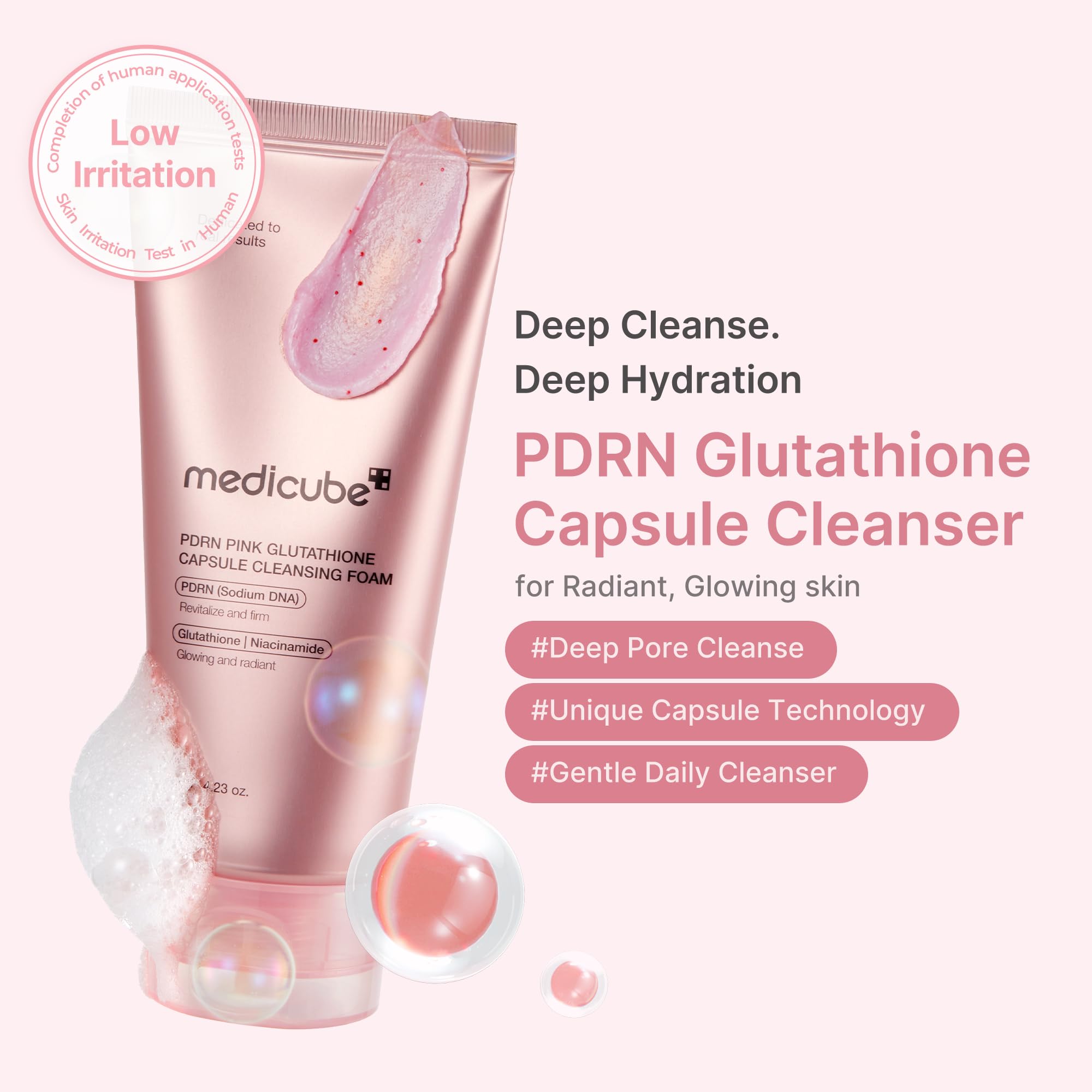 medicube Facial Cleanser Zero Pore Capsule Cleansing Foam | Daily Gentle Cleanser for Skin Texture, Blackhead & Pore Care | AHA, BHA & PHA for Deep Cleansing | Korean Skincare, 4.23 oz