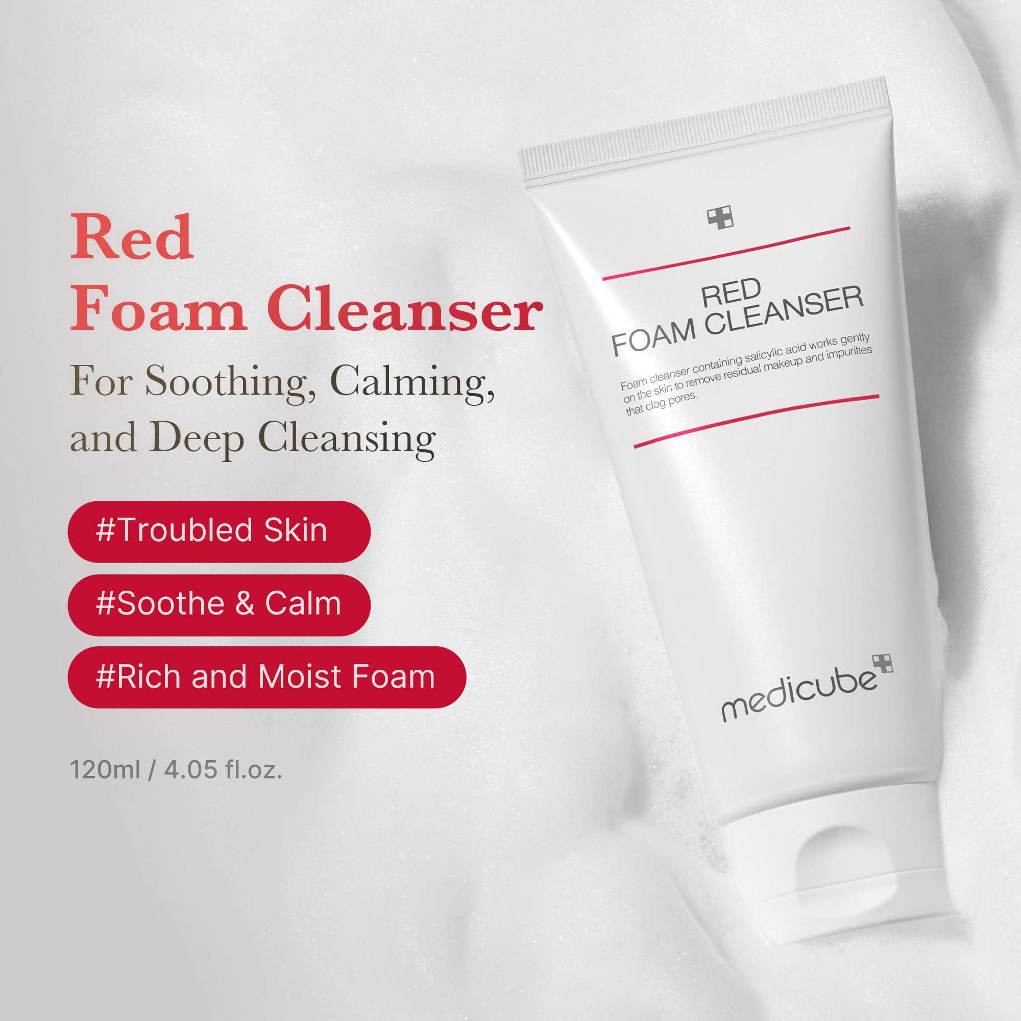 medicube Facial Cleanser Zero Pore Capsule Cleansing Foam | Daily Gentle Cleanser for Skin Texture, Blackhead & Pore Care | AHA, BHA & PHA for Deep Cleansing | Korean Skincare, 4.23 oz