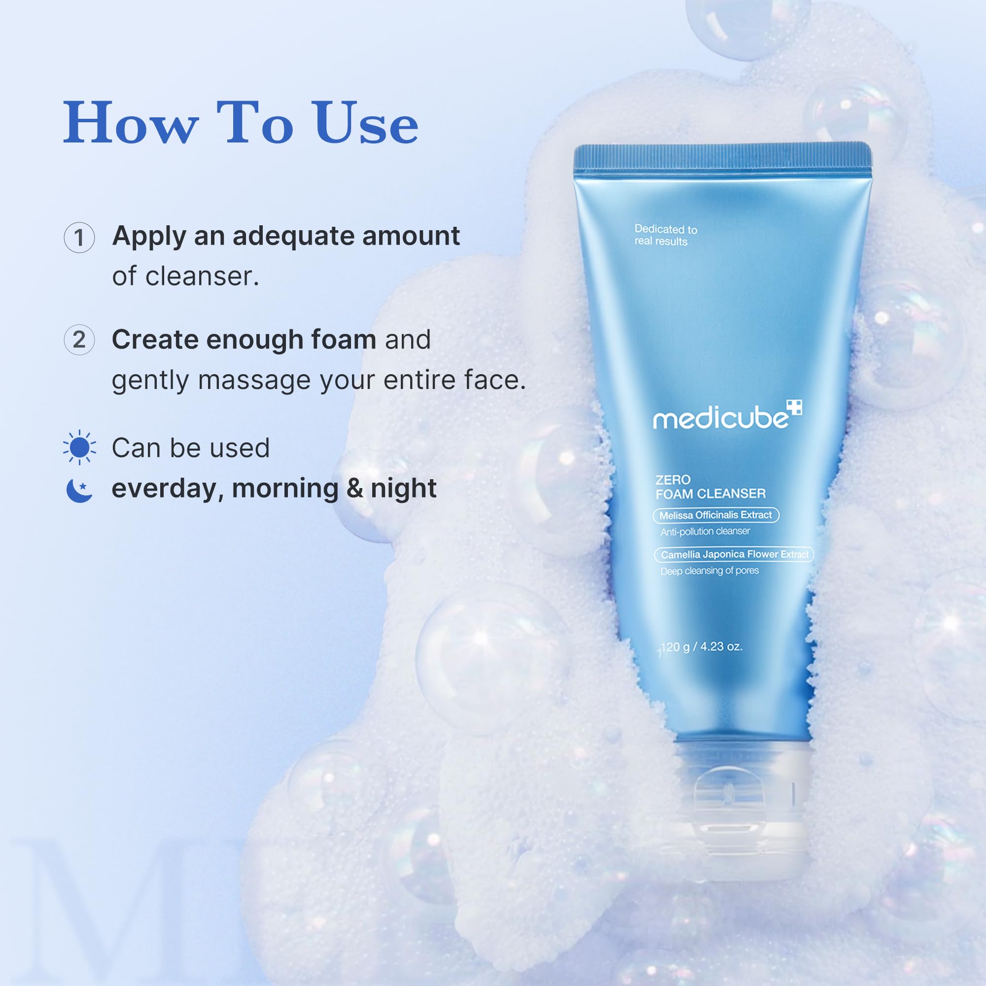 medicube Facial Cleanser Zero Pore Capsule Cleansing Foam | Daily Gentle Cleanser for Skin Texture, Blackhead & Pore Care | AHA, BHA & PHA for Deep Cleansing | Korean Skincare, 4.23 oz
